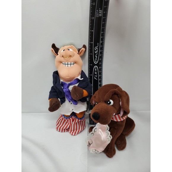 VINTAGE INFAMOUS MEANIES PLUSH BULL BILL CLINTON & BUDDY DOG MONICA UNDERWEAR - Picture 5 of 5